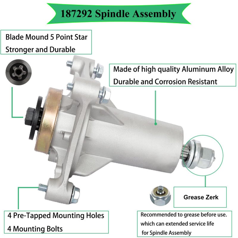 SCBHWJ 187292 192870 187281 532192870 532187281 532187292 587819701 587820301 Spindle Assembly Fit Hus qvarna 42"" 46"" 48"" 54"" Mower Deck  YTH22V46 YTH24V48 Spindle Mandrel Assembly - Image 3